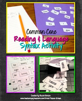 Preview of Sentence Structure Syntax Song Lyric and Poetry Analysis Activities