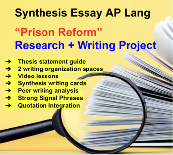 Preview of Synthesis Essay Bundle AP Language  "Prison Reform" research + writing materials