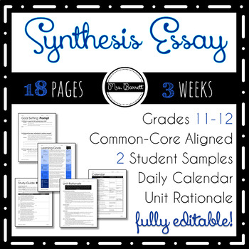 Preview of Synthesis Essay Unit (Editable!)