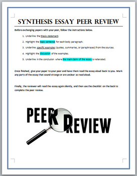 synthesis essay peer review