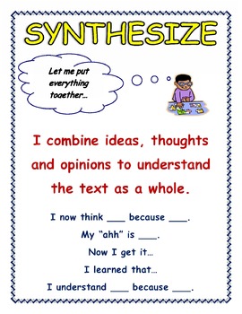Preview of 'Synthesize' Anchor Chart