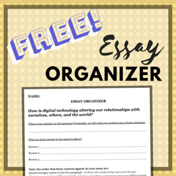 Preview of FREE Synthesizing Essay Organizer!