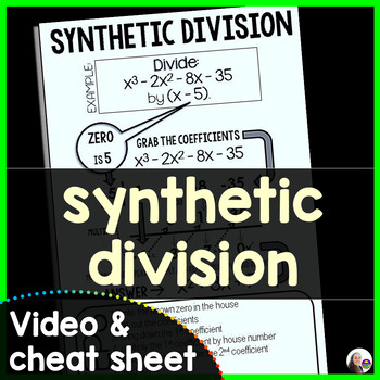 Preview of Synthetic Division Cheat Sheet and Video