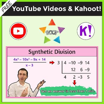 Preview of Synthetic Division Of Polynomials. Videos & Kahoot!