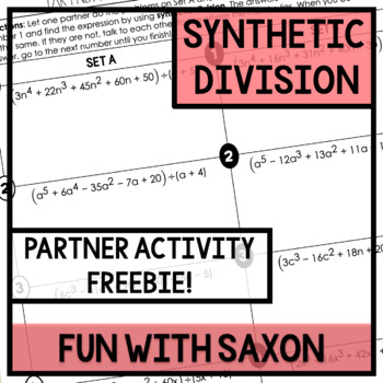 Preview of Synthetic Division Partner Activity - Editable!