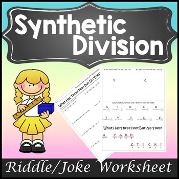 Preview of Synthetic Division Worksheet Activity {Dividing Polynomials Activity}