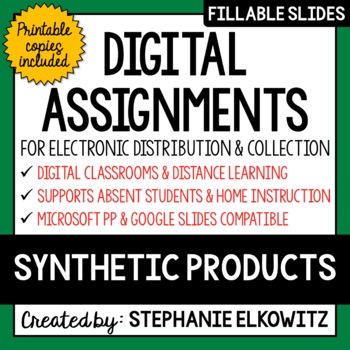 Preview of Synthetic Products Digital Activities | Distance Learning