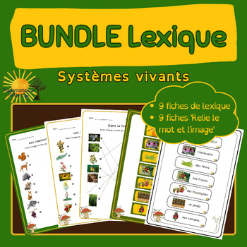 Preview of BUNDLE Lexique et Relie l'image au mot - Systèmes vivants - *French/français*