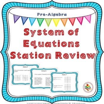 Preview of System of Equation Review Stations