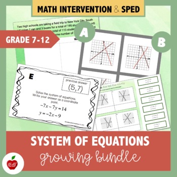Preview of System of Equations Activities |  Bundle