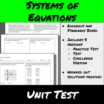 Preview of System of Equations-End of Unit Test