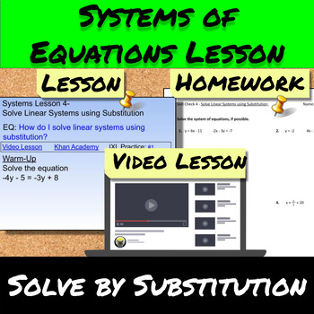 Preview of System of Equations-Lesson 4-Solve Systems of Equations by Substitution
