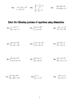 System of Equations Packet ~ 8th or 9th grade math by Math ...