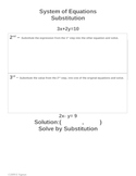 System of Equations-Substitution -Scaffolded Notes/Graphic