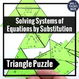 Solving Systems of Equations by Substitution Triangle Puzzle
