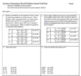 System of Equations Word Problems Seated Trail Run