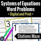 System of Equations Word Problems Activity | Digital and Print