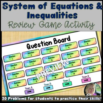 Preview of System of Equations and Inequalities Review Game - Digital Activity