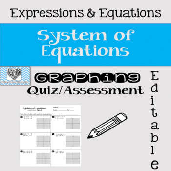 Preview of System of Equations using Graphing Quiz