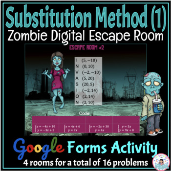 Preview of Systems of Equations using Substitution (1) Activity - Digital Math Escape Room