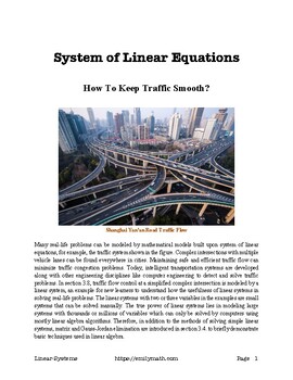 Preview of System of Linear Equations: methods, applications and matrix