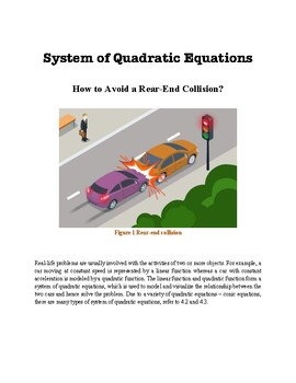 Preview of System of Quadratic Equations: algebraic and graphic methods and word problems