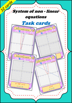Preview of System of non - linear equations graphs - Task Cards