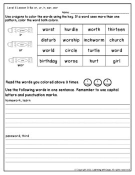 Systematic Phonics Worksheet-Level 1-6 by Learning with Lepp | TPT