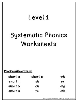 Preview of Systematic Phonics Worksheet-Level 1
