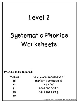 Preview of Systematic Phonics Worksheet-Level 2