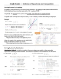 Systems of Linear Equations Study Guide