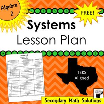 Preview of Systems Unit Lesson Plan for Algebra 2