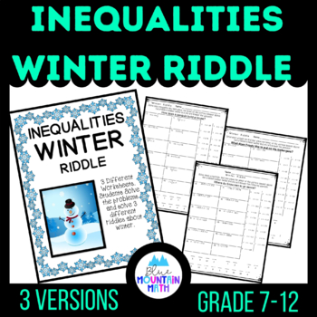 Preview of One Step and Two Step Inequalities Winter Riddle