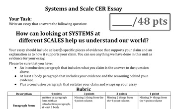 Preview of Systems and Scale CER Essay