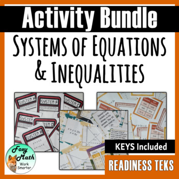 Preview of Systems of Eqautions and Linear Inequalities BUNDLE - Matching Activities & MORE