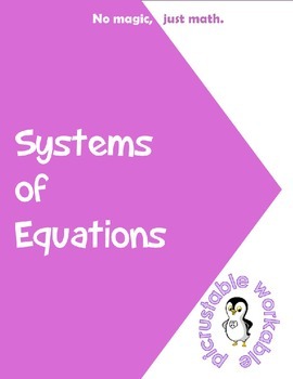 Preview of Systems of Equations: Workbook or Worksheets