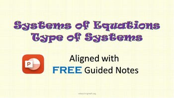 Preview of Systems of Equations #2 - Graphing and Solutions  - Free Guided Notes