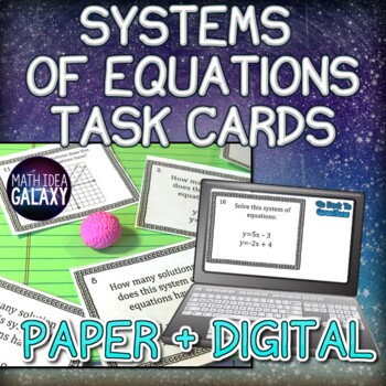 Preview of Systems of Equations Task Cards