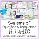 Solving Systems of Equations & Inequalities Activity Bundle