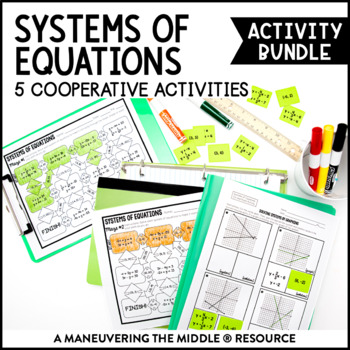 Preview of Systems of Equations Activity Bundle | Graphing, Substitution, & Elimination