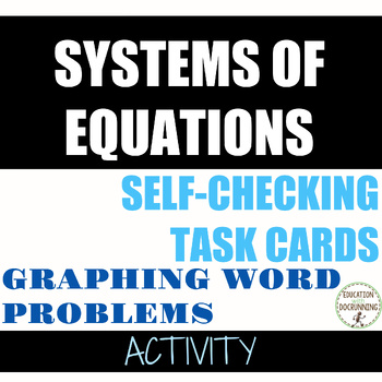 Preview of Systems of Equations Activity Graph Word Problems Task Cards