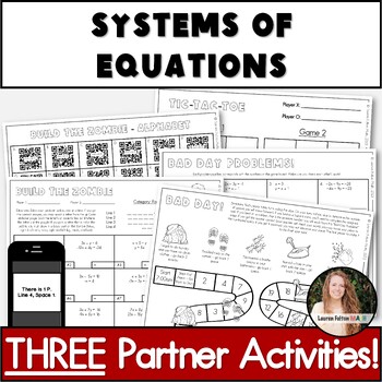 Preview of Systems of Equations Activity Partner Pack