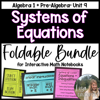 Preview of Systems of Equations Foldables for Interactive Notebooks