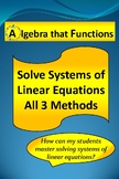 Systems of Equations All Three Methods *DISTANCE LEARNING