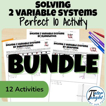 Preview of Solving Systems of Equations BUNDLE (Perfect 10) - each Activity with 4 Levels