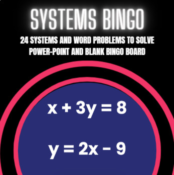 Preview of Systems of Equations Bingo