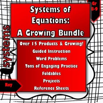 Preview of Systems of Equations Bundle (Over 22 Products & Growing!)