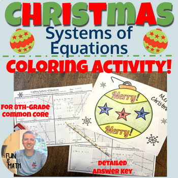 Preview of Systems of Equations Christmas Coloring Activity