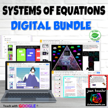 Preview of Systems of Equations Digital Activity Bundle  plus PRINTABLE Versions