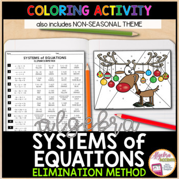 Solving Systems of Equations Elimination Method Activity by Algebra Accents